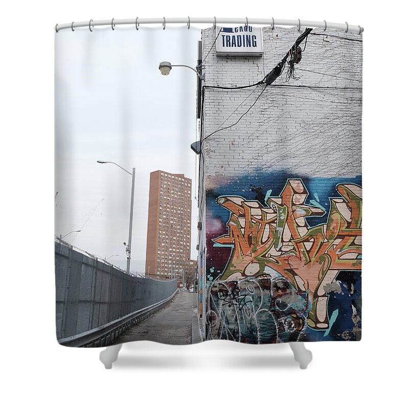 Urban Shower Curtain featuring the photograph Block In The Alley Also by Kreddible Trout