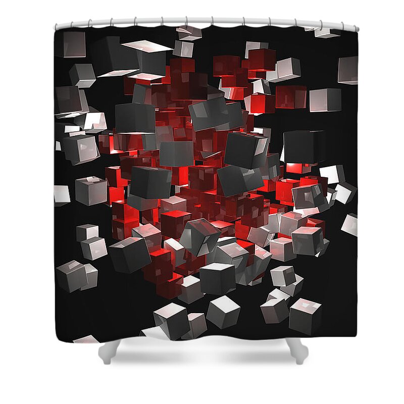 3d Shower Curtain featuring the painting Block-Out by Williem McWhorter