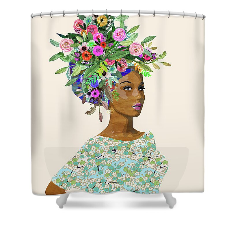 Blooming Shower Curtain featuring the mixed media Blooming by Claudia Schoen