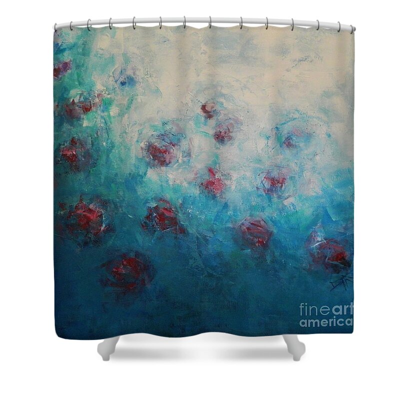 Abstract Shower Curtain featuring the painting Blowin' in the Wind by Dan Campbell