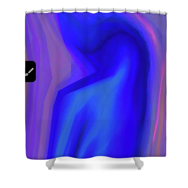  Shower Curtain featuring the digital art Blue 1 by Glenn Hernandez