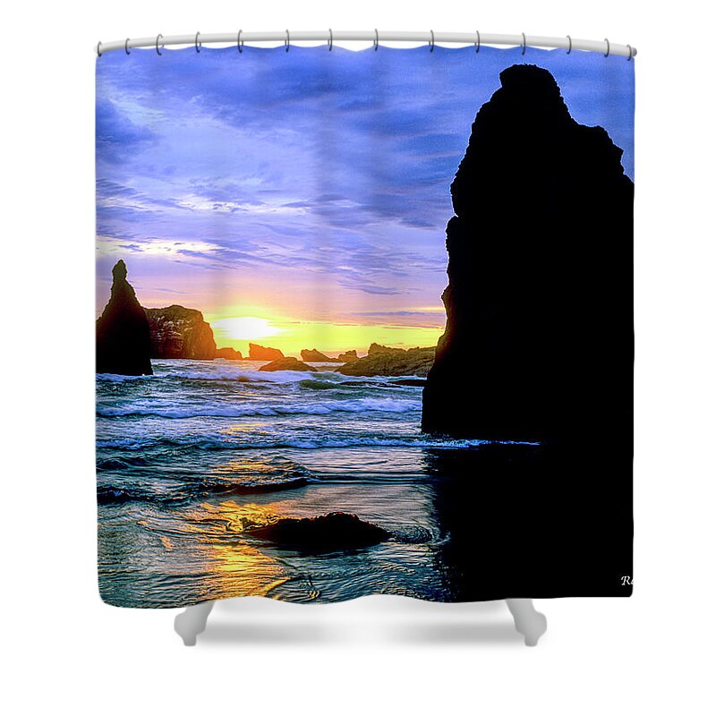 West Coast Shower Curtain featuring the photograph Blue and Gold by Randy Bradley