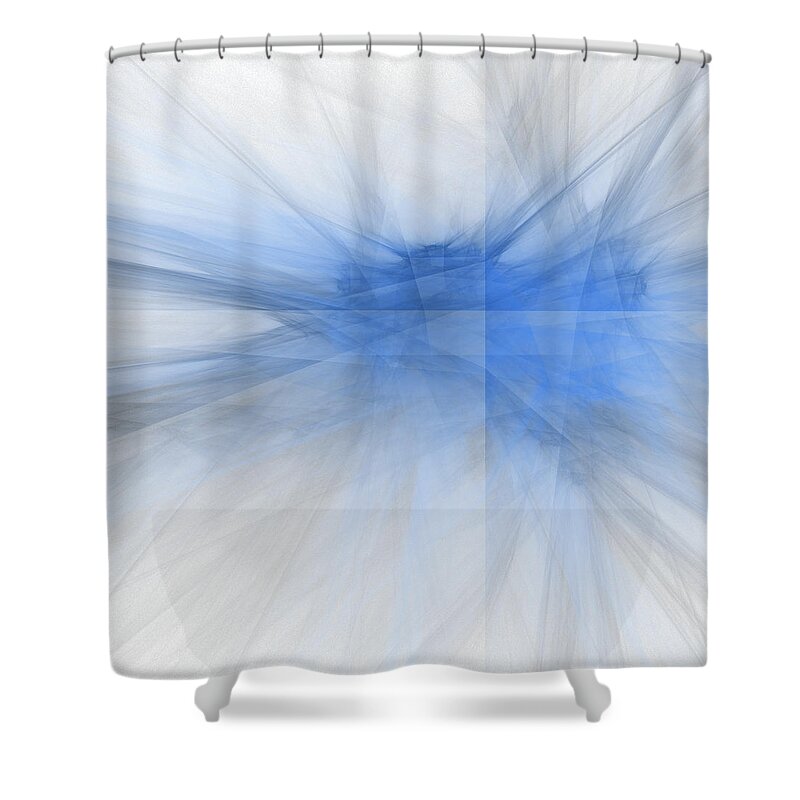 Rick Drent Shower Curtain featuring the digital art Blue Chrystalene by Rick Drent
