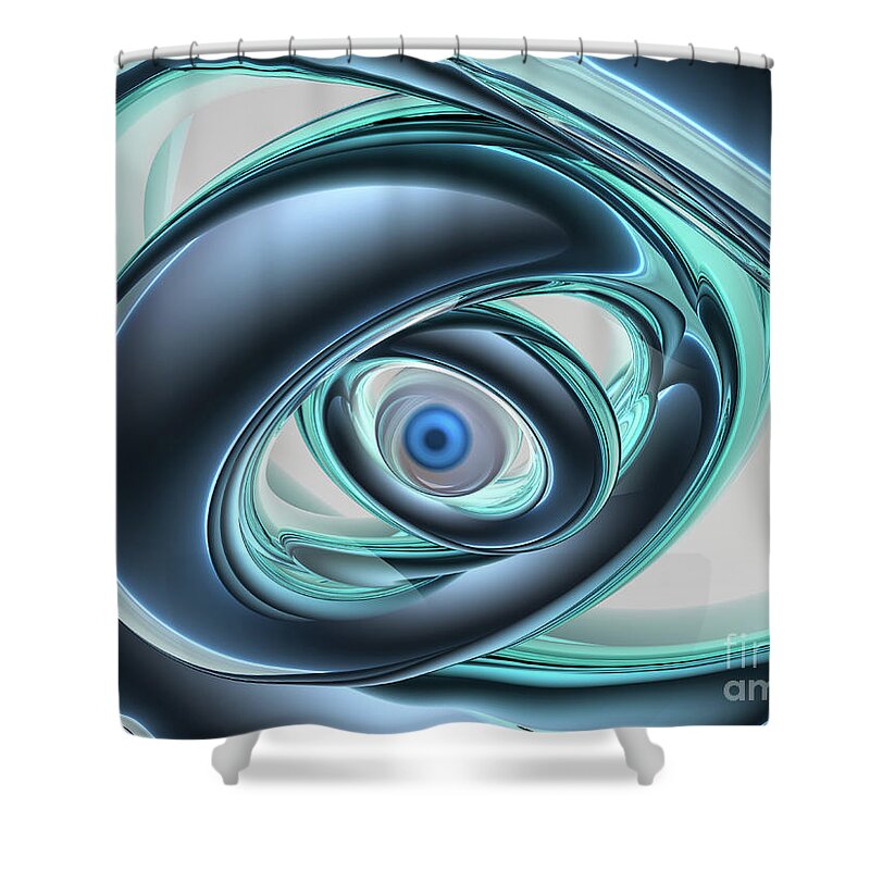 Digital Art Shower Curtain featuring the digital art Blue Eyes of A Machine by Phil Perkins