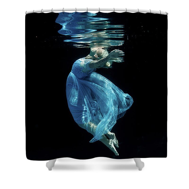 Underwater Shower Curtain featuring the photograph Blue Feelings by Gemma Silvestre