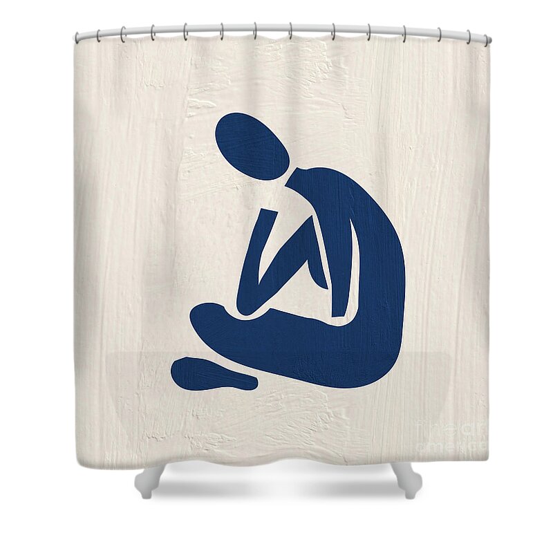 Henri Matisse Shower Curtain featuring the painting Blue Figure by Modern Art