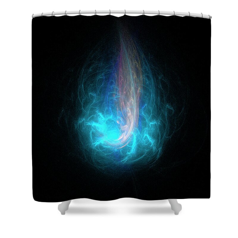 Rick Drent Shower Curtain featuring the digital art Blue Flame by Rick Drent