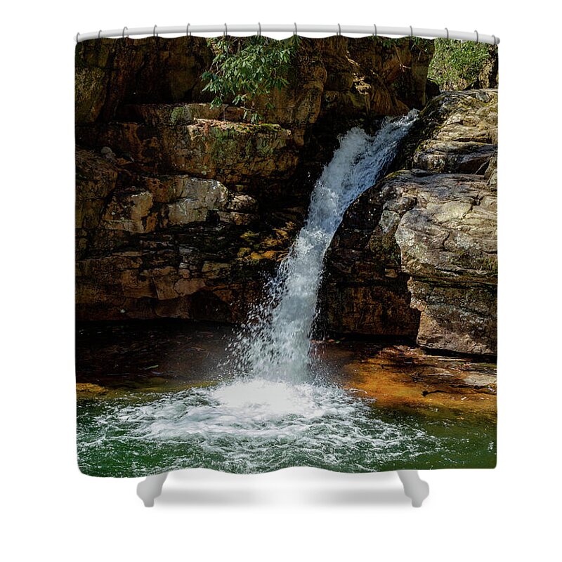 Cherokee National Forest Shower Curtain featuring the photograph Blue Hole Falls 3 by Cindy Robinson