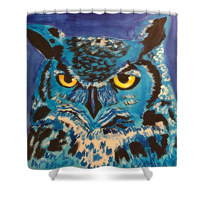 Pets Shower Curtain featuring the painting Blue Own by Kathie Camara