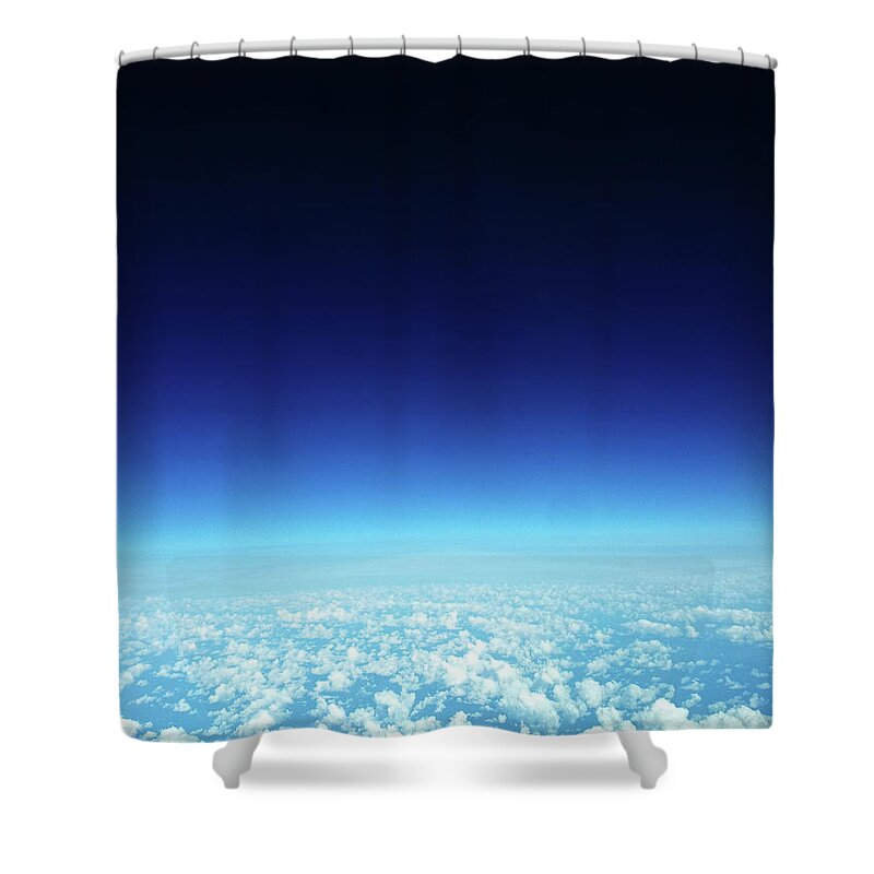Sky Shower Curtain featuring the photograph Blue planet by Maria Dimitrova