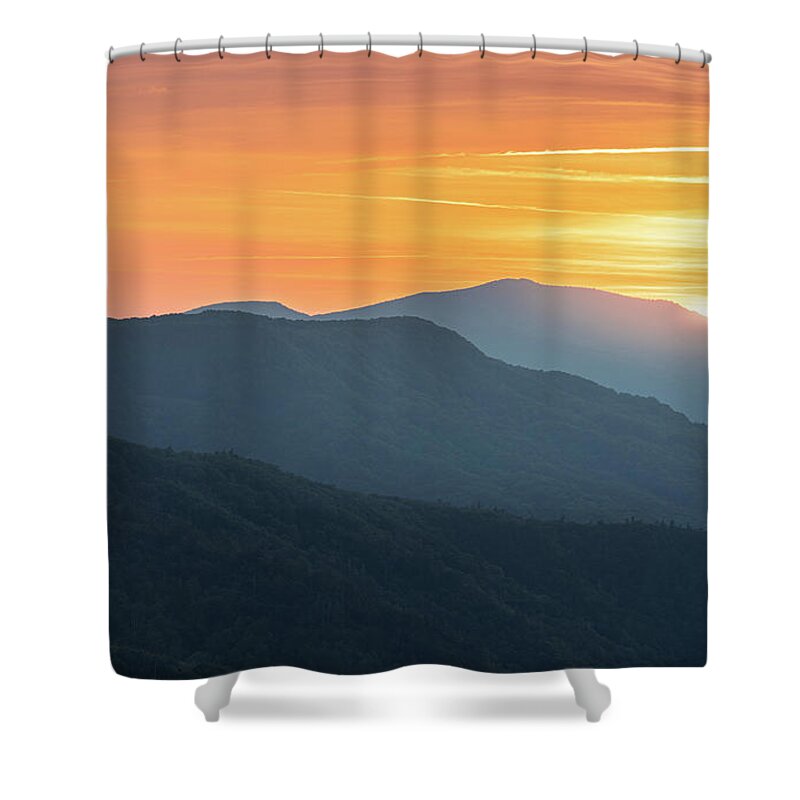 Linville Gorge Shower Curtain featuring the photograph Blue ridge Mountains Linville Gorge Hawksbill Mountain North Carolina by Jordan Hill
