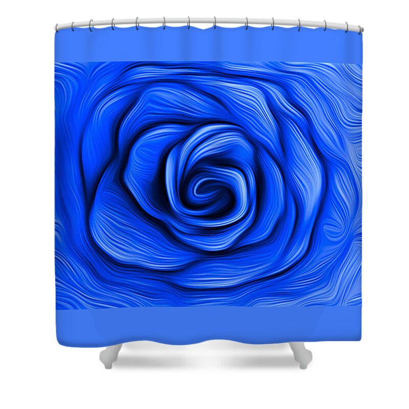 Flower Shower Curtain featuring the digital art Blue Rose by Ronald Mills