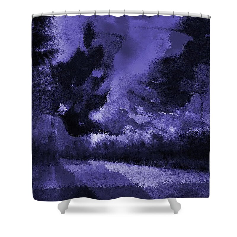 Landscape Shower Curtain featuring the photograph Blue Semi-Abstract Landscape by Itsonlythemoon -