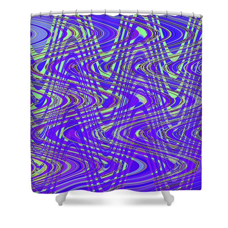 Blue Shower Curtain Abstract Shower Curtain featuring the digital art Blue Shower Curtain Abstract by Tom Janca