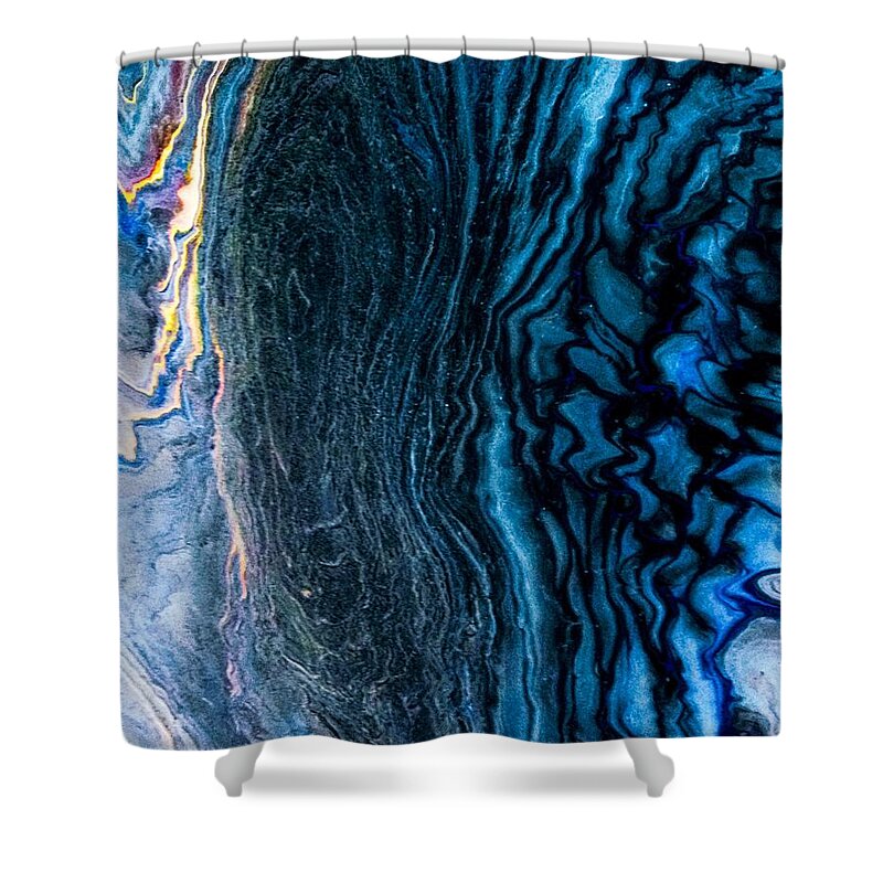 Blue Shower Curtain featuring the painting Blue Storm by Anna Adams