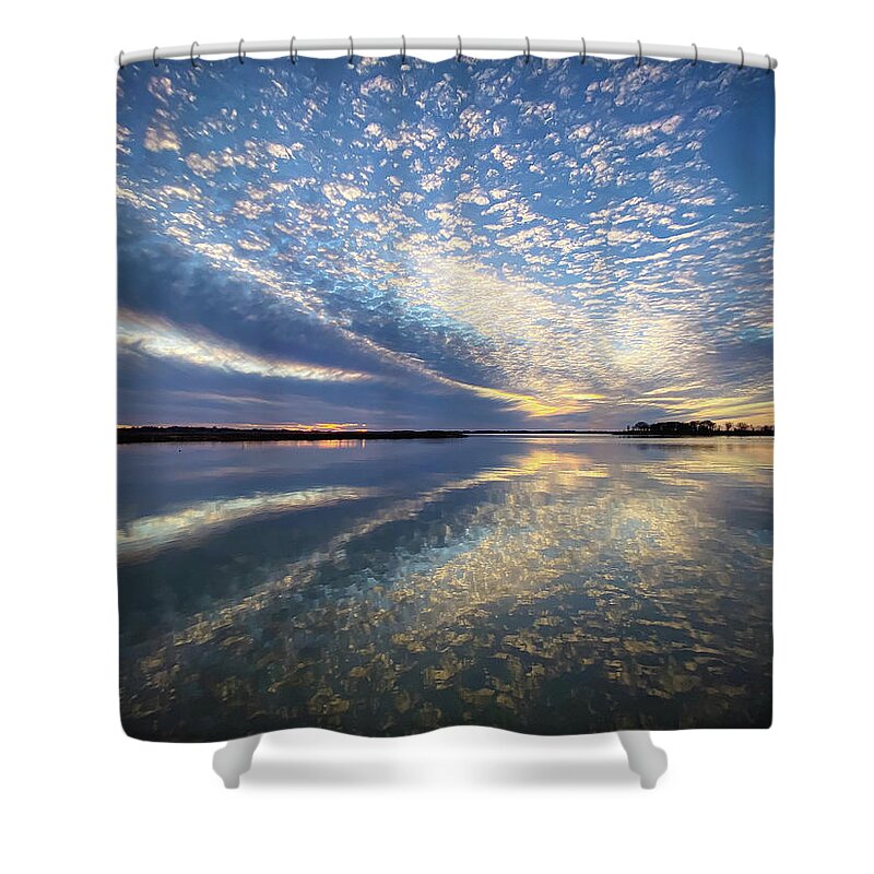 Clouds Shower Curtain featuring the photograph Blue Sunset by Pam Rendall