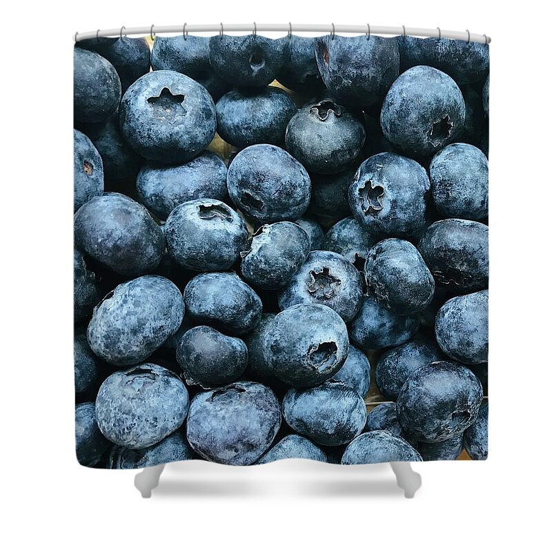 Blueberries Shower Curtain featuring the photograph Blueberries Waiting For Jam by Alida M Haslett