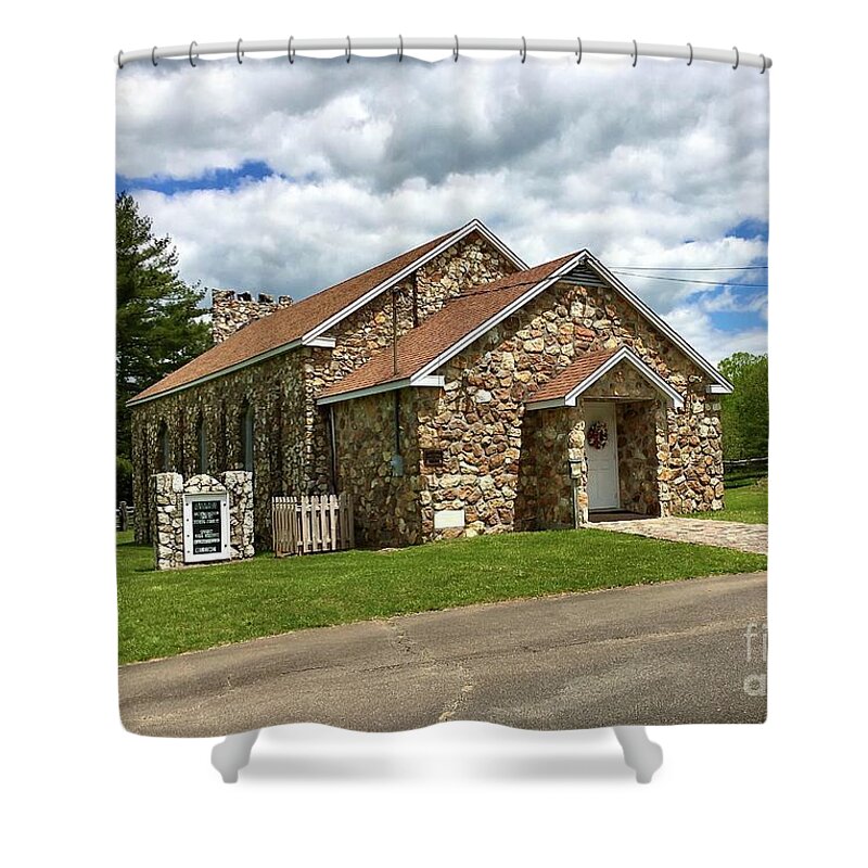 Church Shower Curtain featuring the photograph Bluemont Presbyterian Church by Eunice Warfel
