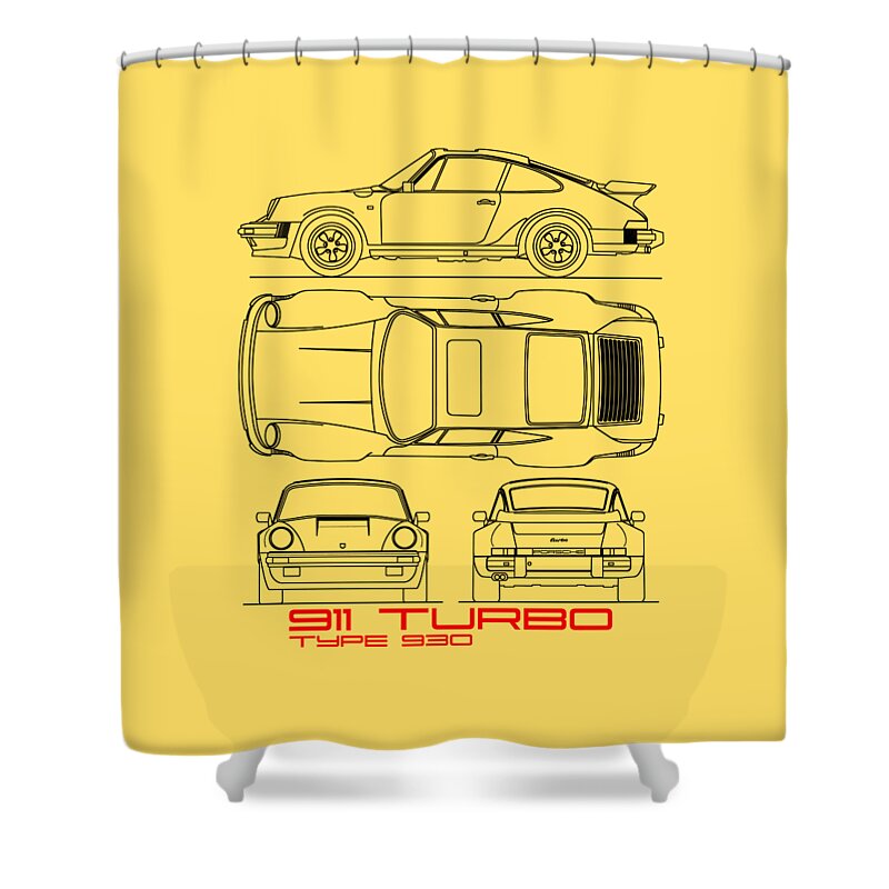 Porsche Shower Curtain featuring the photograph Blueprint 930 Turbo by Mark Rogan