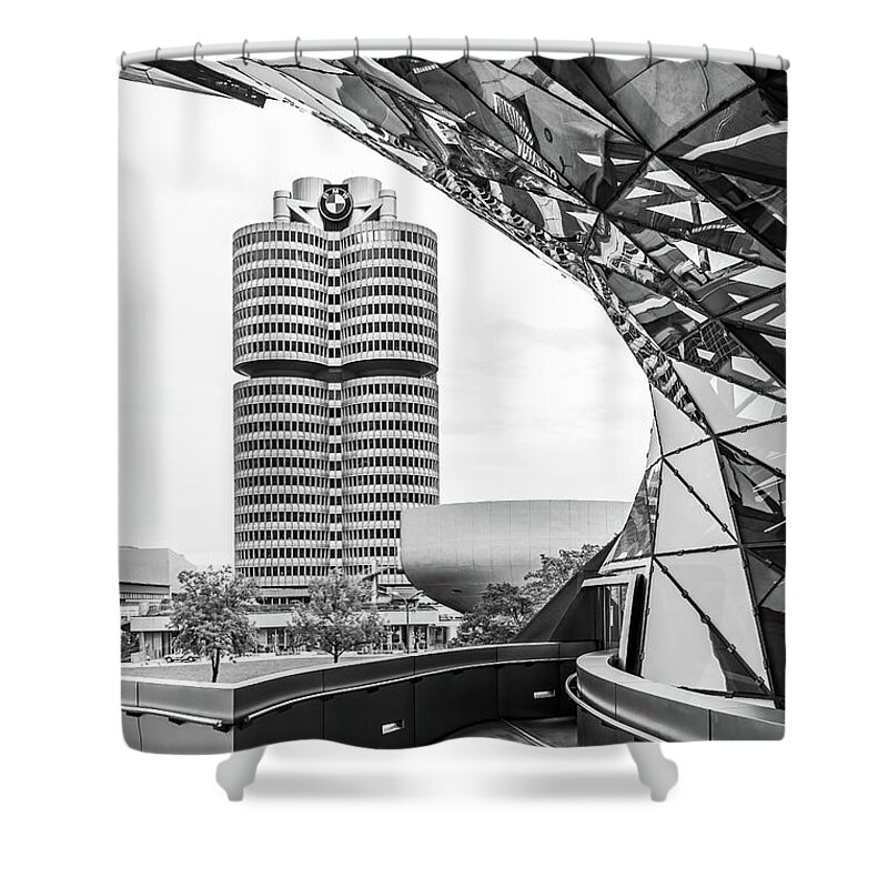 Bmw Shower Curtain featuring the photograph BMW Headquarters by Elvira Peretsman