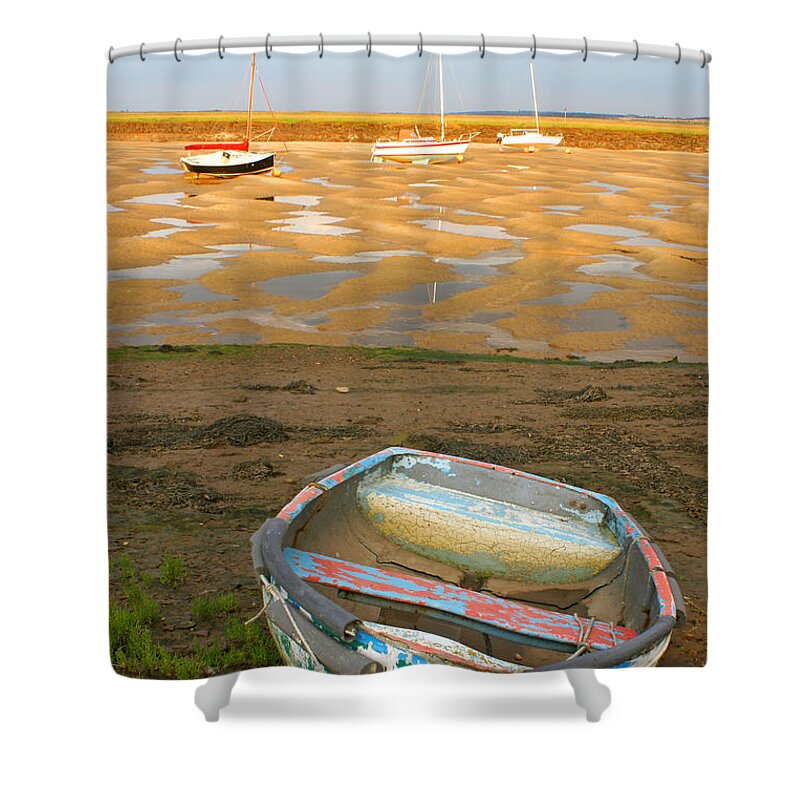 Boat Shower Curtain featuring the photograph Boat Of Many Colours by David Birchall