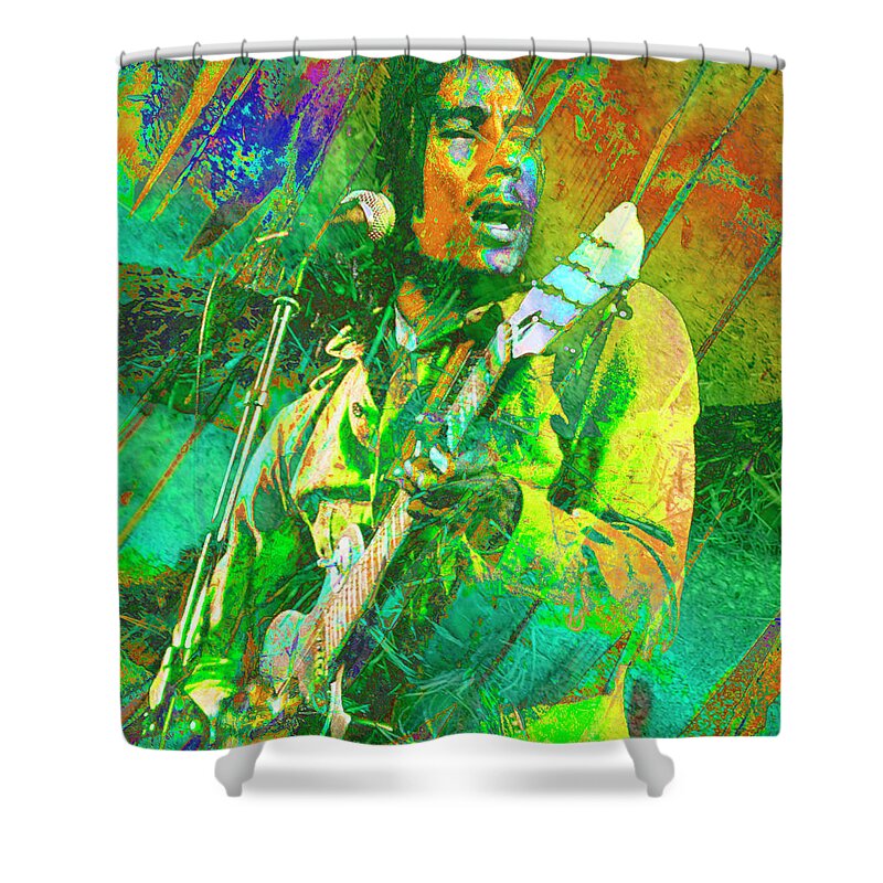 Bob Marley Shower Curtain featuring the digital art Bob Marley by Rob Hemphill