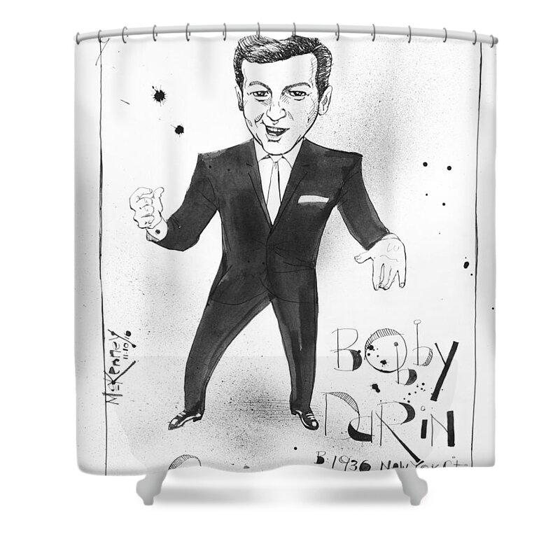 Shower Curtain featuring the drawing Bobby Darin by Phil Mckenney