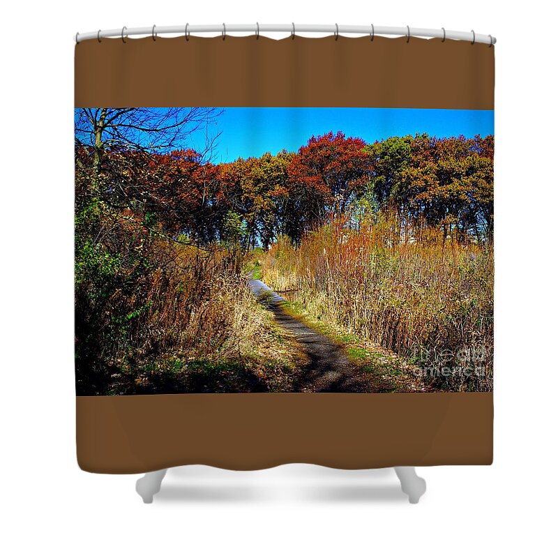 Landscape Photography Shower Curtain featuring the photograph Bold Colors Down the Trail by Frank J Casella