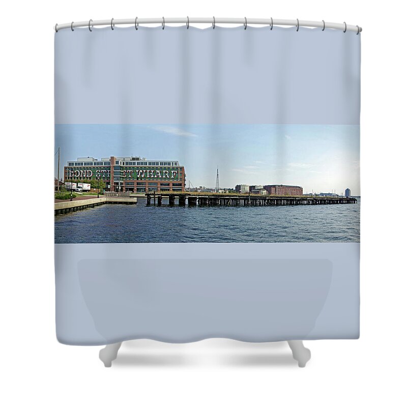 2d Shower Curtain featuring the photograph Bond Street Wharf by Brian Wallace