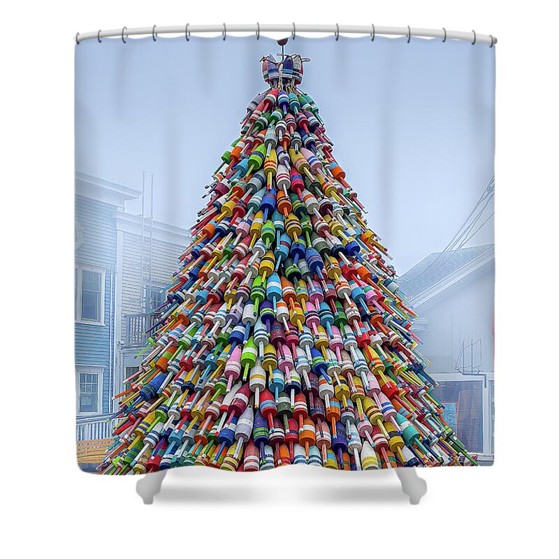 Boothbay Shower Curtain featuring the photograph Boothbay Buoy Tree by Beverly Tabet