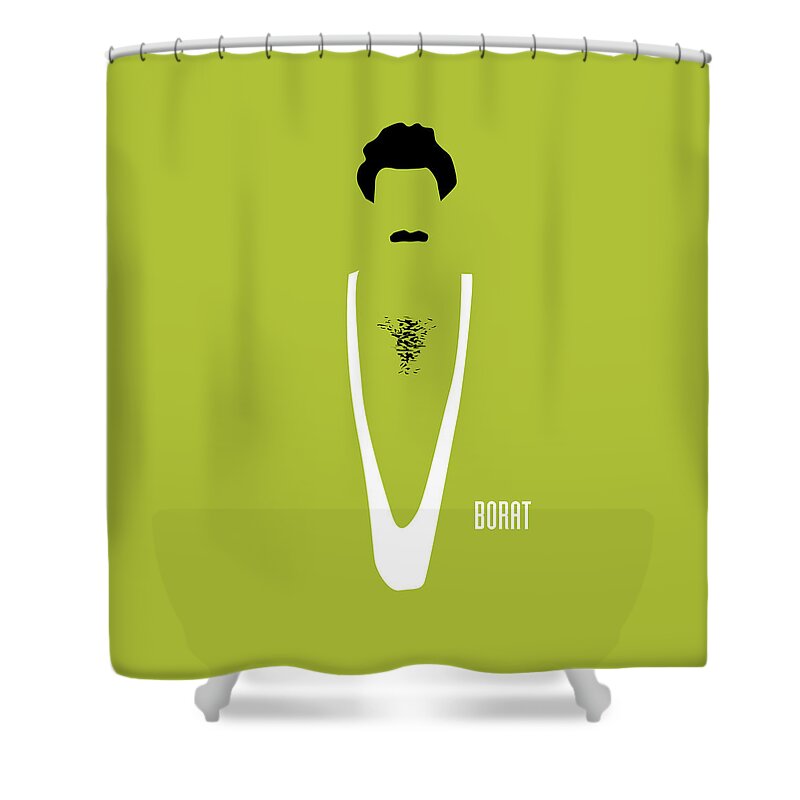 Borat Shower Curtain featuring the digital art Borat - Alternative Movie Poster by Movie Poster Boy