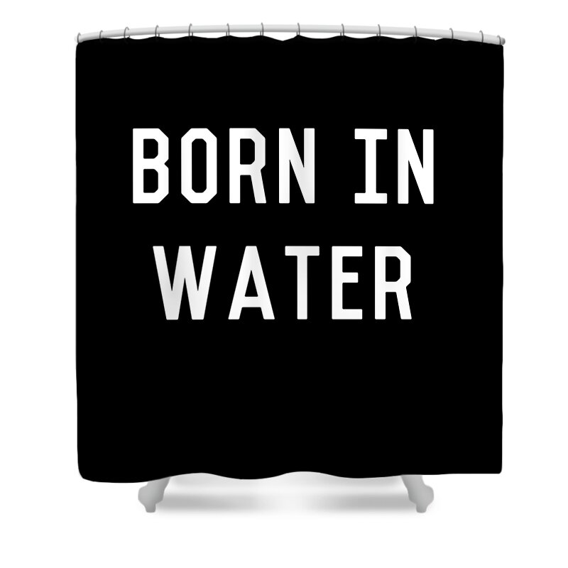 Funny Shower Curtain featuring the digital art Born In Water Mermaid Beach Bum by Flippin Sweet Gear