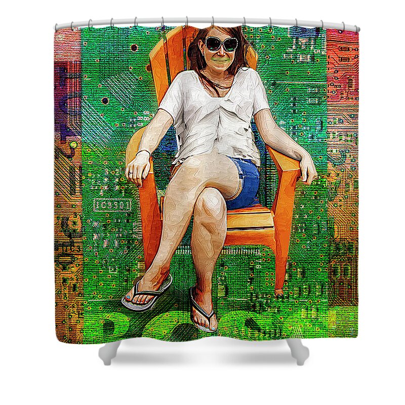 Computer Shower Curtain featuring the digital art Boss by Anthony Ellis