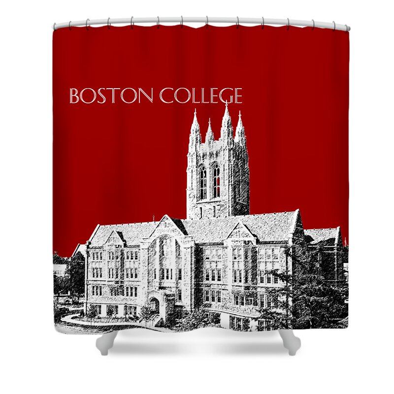 University Shower Curtain featuring the digital art Boston College - Maroon by DB Artist