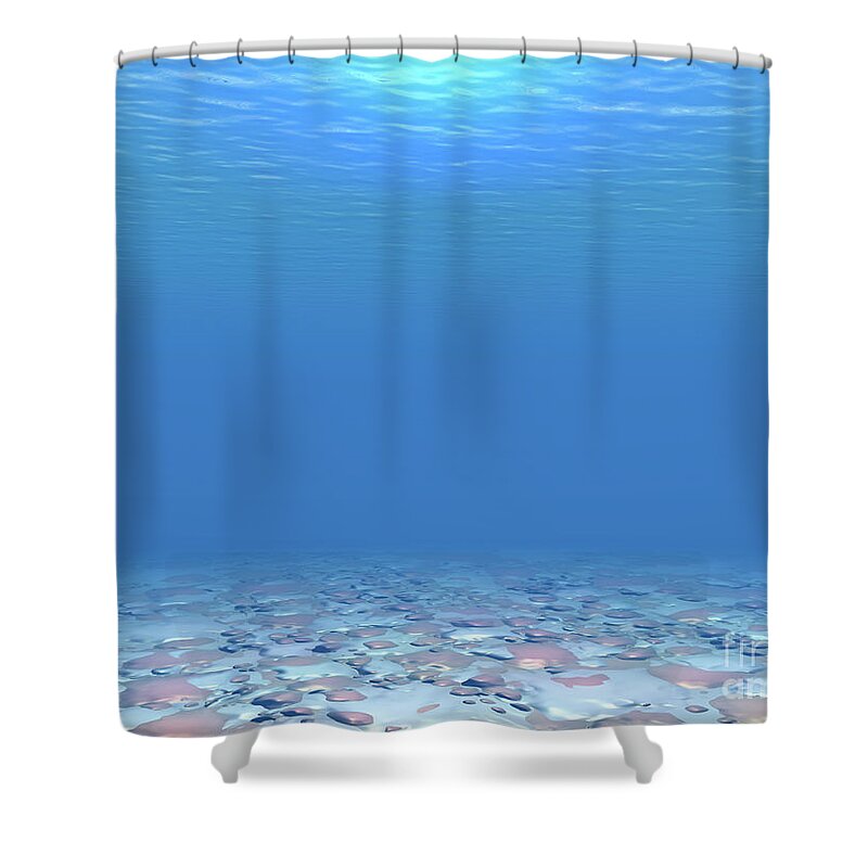 Sea Shower Curtain featuring the digital art Bottom of The Sea by Phil Perkins