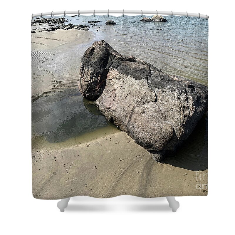 Canada Shower Curtain featuring the photograph Boulder Rock by Mary Mikawoz