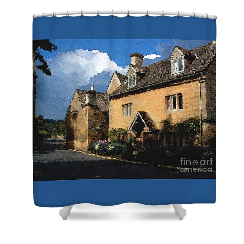 Bourton-on-the-water Shower Curtain featuring the photograph Bourton Backstreet by Brian Watt