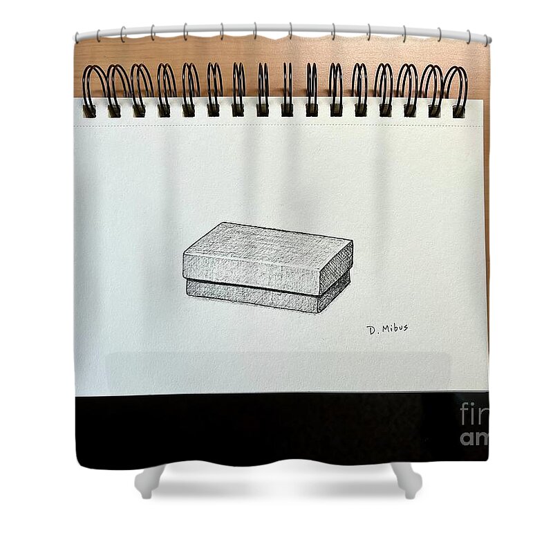  Shower Curtain featuring the drawing Box Sketch Practice by Donna Mibus