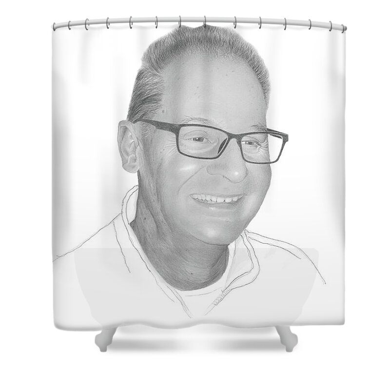 Portrait Shower Curtain featuring the drawing Brad by Conrad Mieschke