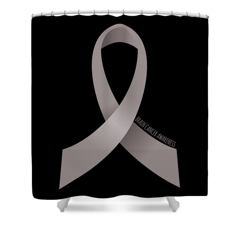 Awareness Shower Curtain featuring the digital art Brain Cancer Awareness Ribbon by Flippin Sweet Gear