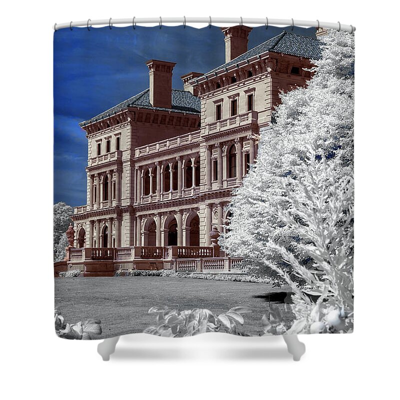 Infrared Shower Curtain featuring the photograph Breakers Mansion in Newport by Anthony M Davis