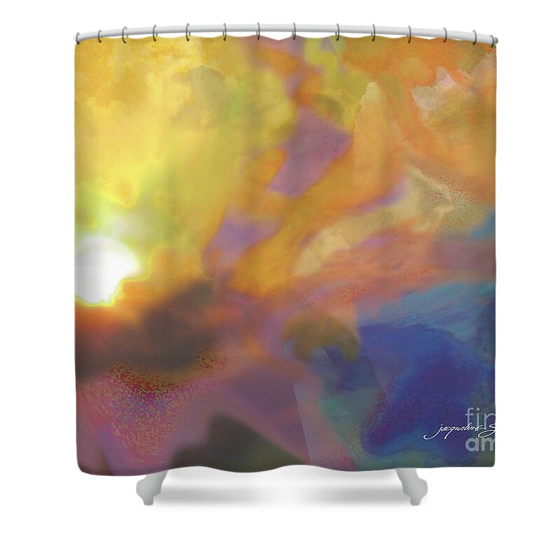 Abstract Shower Curtain featuring the digital art Breakthrough by Jacqueline Shuler