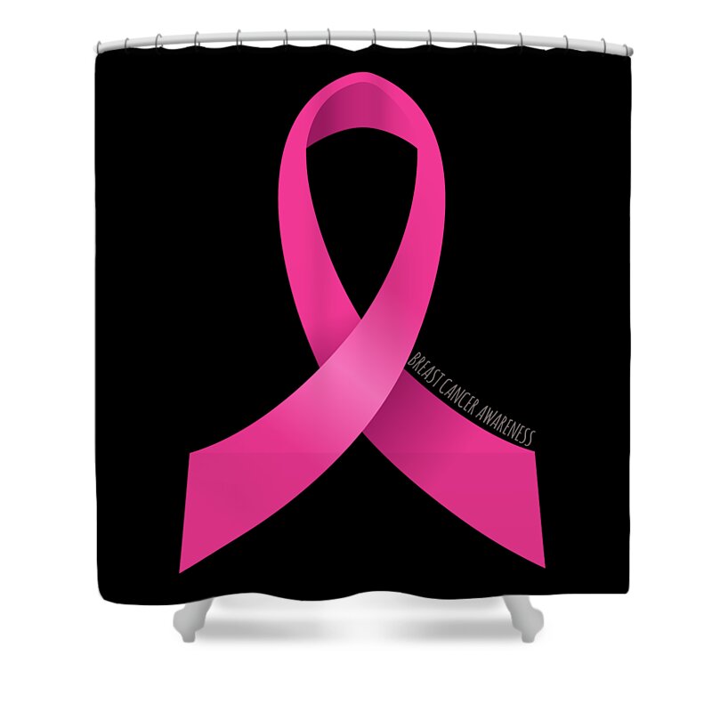 Funny Shower Curtain featuring the digital art Breast Cancer Awareness by Flippin Sweet Gear