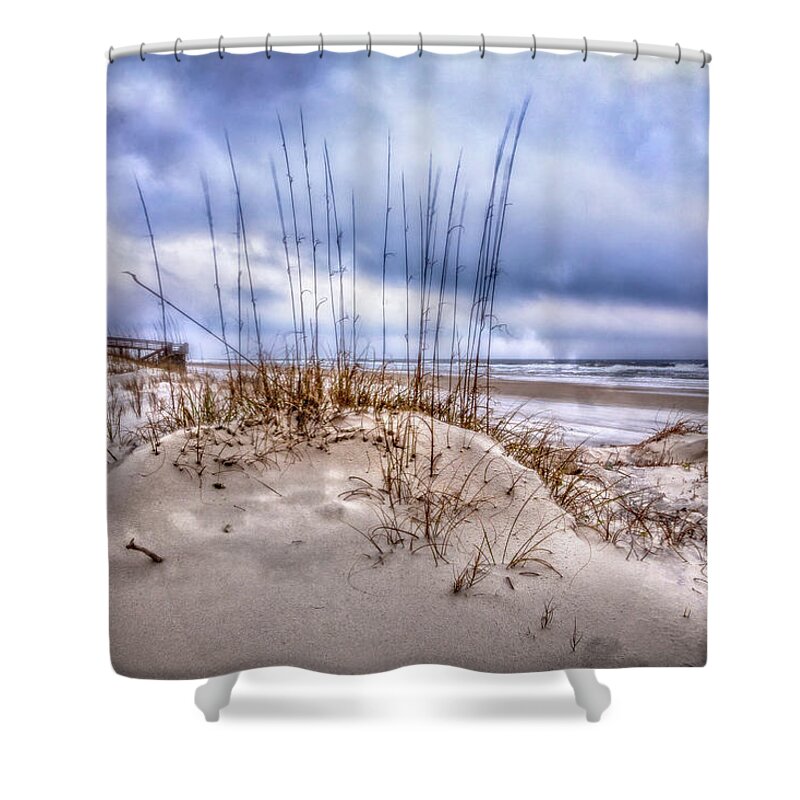 Clouds Shower Curtain featuring the photograph Breezes in the Sand Dunes by Debra and Dave Vanderlaan