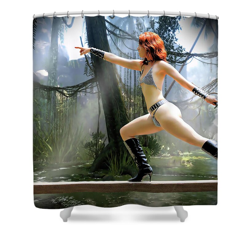 Amazon Shower Curtain featuring the photograph Bridge Charge by Jon Volden