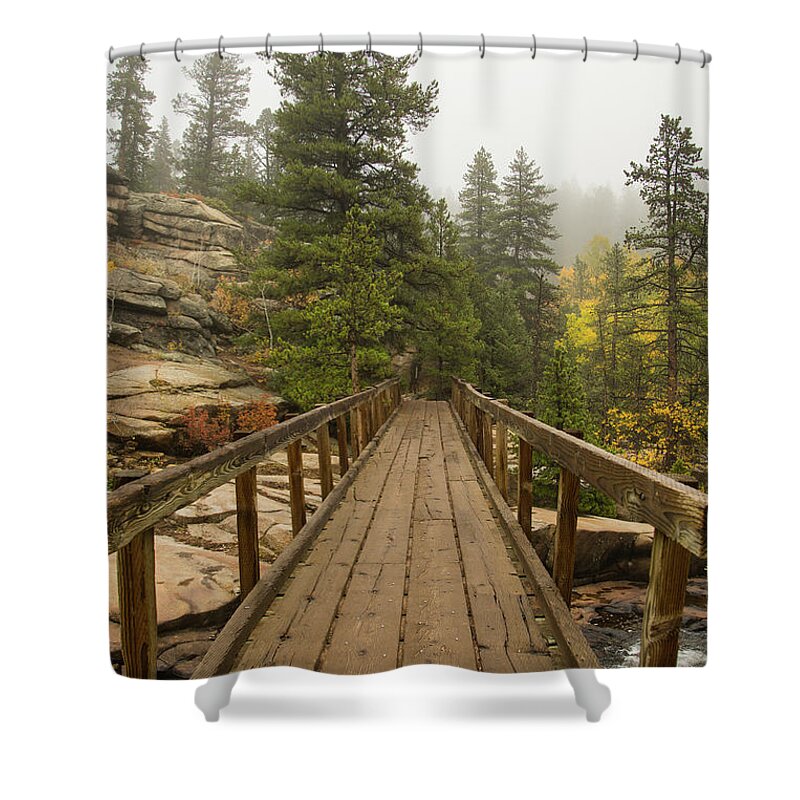Cool Shower Curtain featuring the photograph Bridge Into The Clouds by James BO Insogna