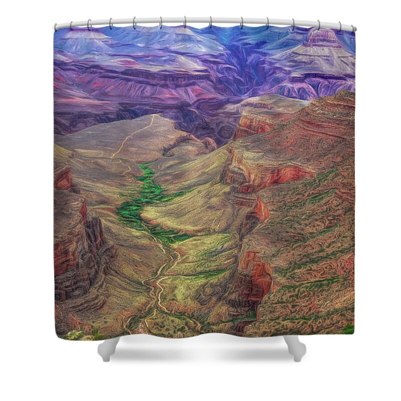 Landscape Canyon Shower Curtain featuring the photograph Bright Angel Trail by Kevin Lane