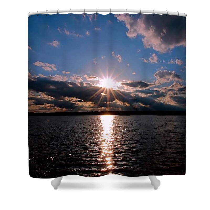 Sunset Shower Curtain featuring the photograph Brilliant Sun by Mary Walchuck