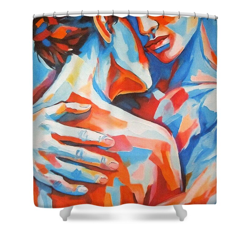 Original Paintings For Sale Shower Curtain featuring the painting Brimful of Love by Helena Wierzbicki