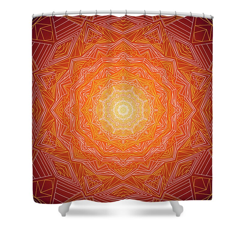 Light Shower Curtain featuring the digital art Bringing Light Toward the Darkness Mandala by Angie Tirado